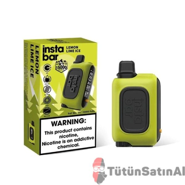 instabar wt15000 rechargeable disposable device lemon lime ice tutunsatinal